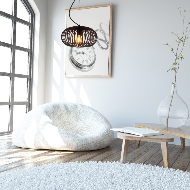 Hanglamp Chericoni Curvato, zwart, Ø 30 cm, 1 lichtpunt, E27 fitting. Modern design voor sfeervolle interieurverlichting.