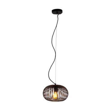 Hanglamp Chericoni Curvato, zwart, Ø 30 cm, 1 lichtpunt, E27 fitting. Modern design voor sfeervolle interieurverlichting.