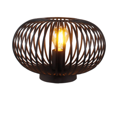 Sfeervolle zwarte Chericoni Curvato Tafellamp, Ø30 cm, geschikt voor E27 lampen.