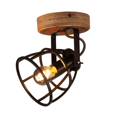 Chericoni Aperto plafondspot, zwart, 1 lichts, Ø12 cm, met E14 fitting, ideaal voor moderne verlichting.