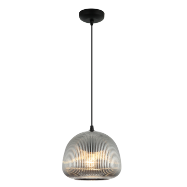 Moderne Chericoni Bra Hanglamp in grijs glas – Ø25 cm voor elegante sfeer