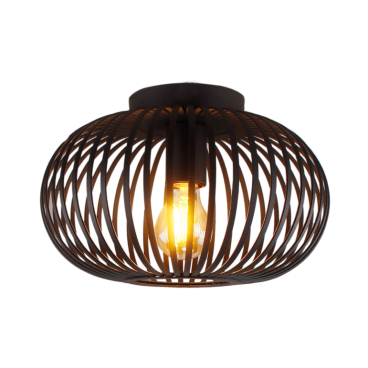 Strak design en zwarte afwerking: de Curvato plafondlamp (Ø30cm) geeft elk interieur een moderne, industriële touch.