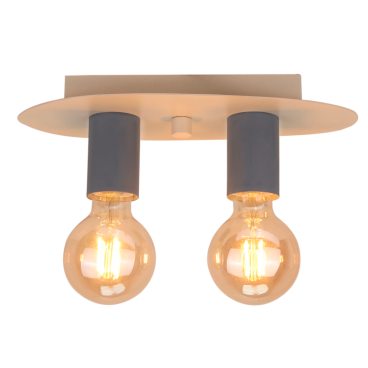 De Colorato plafondlamp (2-lichts) met blue tubes en cream plafondplaat geeft je interieur een frisse en moderne uitstraling!