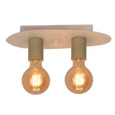 De Colorato plafondlamp (2-lichts) met ice green tubes en cream plafondplaat geeft je interieur een frisse en moderne uitstraling!