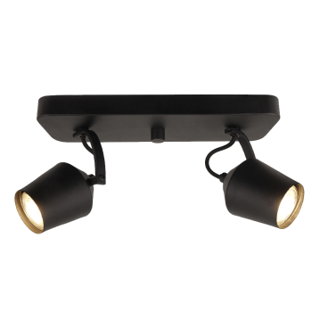 2 lichts Chericoni Tavola plafondspot, uitgevoerd in zwart met GU10 fitting, voor praktische en sfeervolle verlichting.